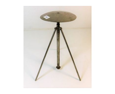 A WW2 telescopic nickel plate helmet stand. Provenance: Submitted by Mrs. Lauraine Sadleir MBE &amp; the late Mr. Michael R. 