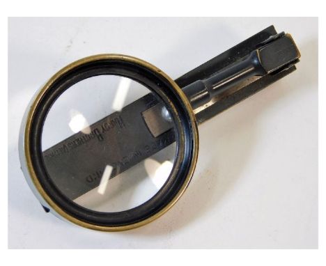 A Hardy Bros. Alnwick military brooch type eye glass. Provenance: Submitted by Mrs. Lauraine Sadleir MBE &amp; the late Mr. M