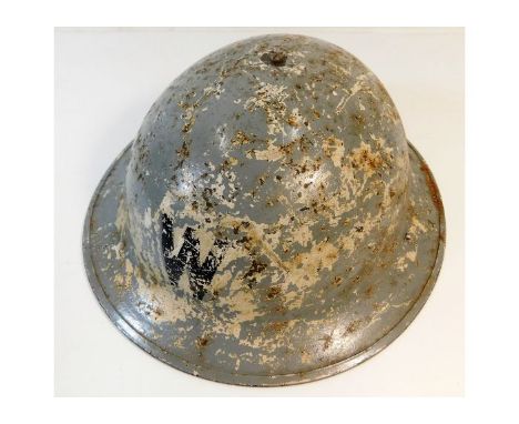 A WW2 ARP wardens helmet. Provenance: Submitted by Mrs. Lauraine Sadleir MBE &amp; the late Mr. Michael R. Sadleir