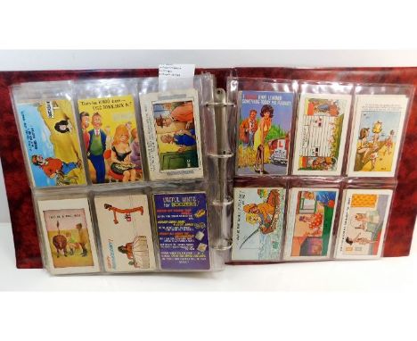 A vintage postcard album, comic, topographical, greetings cards, approx. 96 no.  