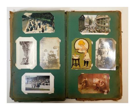 A vintage early 20thC. postcard album, approx. 272 cards