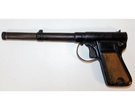 A .177 calibre Britton air pistol. Provenance: Submitted by Mrs. Lauraine Sadleir MBE &amp; the late Mr. Michael R. Sadleir 