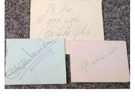 Signed Entertainment album page collection. 3 pages individually signed by Alicia Markova, Martinelli and Christopher Gable S