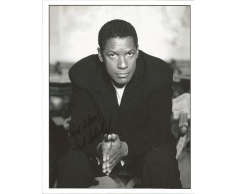 Denzel Washington signed 10x8 b/w photo American actor, director, and producer. He has received three Golden Globe awards, a 