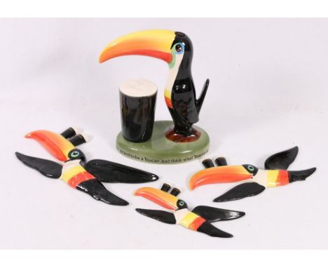 Carltonware style Toucan figure 21cm and three graduated Toucans 25cm to 16cm (4)