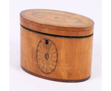 George III marquetry tea caddy,converted, 12cm   CONDITION REPORT:  Scuffed, scratched and worn.  Lid doesn't close properly 