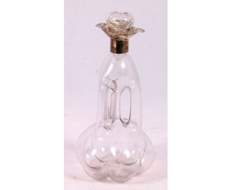 Victorian Black Forest style glass decanter with silver mount. Sheffield 1898. Robert & Belk. 29cm high,