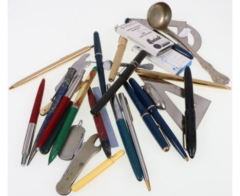 Collection of vintage Parker and other pens and pencils