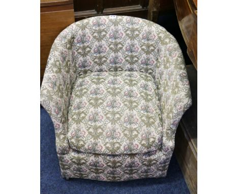 Vintage floral upholstered tub chair