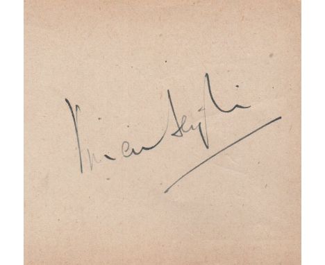 LEIGH VIVIEN: (1913-1967) English Actress, Academy Award winner. Vintage fountain pen ink signature ('Vivien Leigh') on a pag