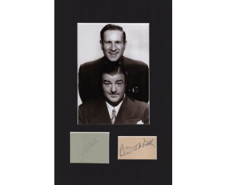 ABBOTT &amp; COSTELLO: ABBOTT BUD (1895-1974) &amp; COSTELLO LOU (1906-1959) American Film Comedians. Individual vintage sign