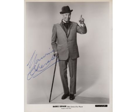 CHEVALIER MAURICE: (1888-1972) French Actor and Entertainer, Academy Award winner. An excellent vintage signed 8 x 10 photogr