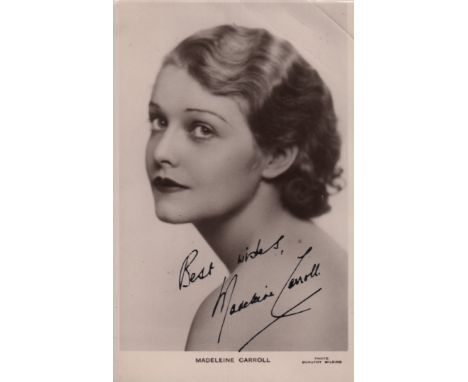  ACTRESSES: Selection of vintage signed postcard photographs by various film and stage actresses including Madeleine Carroll,