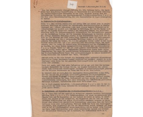 NEUENGAMME CONCENTRATION CAMP: An original carbon typed statement, unsigned, two pages, 4to, Neustadt in Holstein, 12th July 