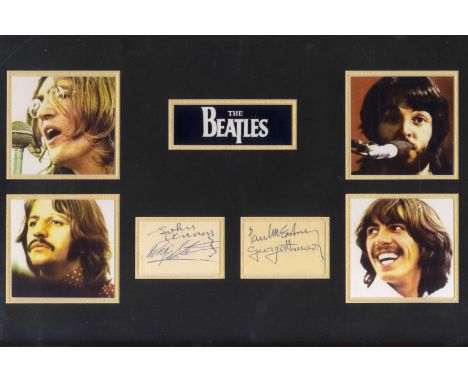 BEATLES THE: A good set of vintage ink signatures by each member of The Beatles individually, comprising John Lennon, Paul Mc