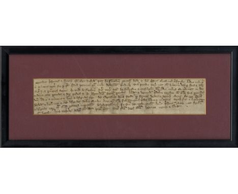 [EDWARD I]: (1239-1307) King of England 1272-1307. Manuscript document issued during the reign of King Edward I, one page (ve