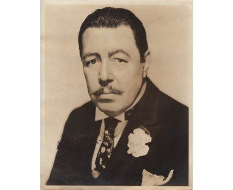 OLAND WARNER: (1879-1938) Swedish-American Actor, famous for his portrayal of the screen detective Charlie Chan. Vintage sign