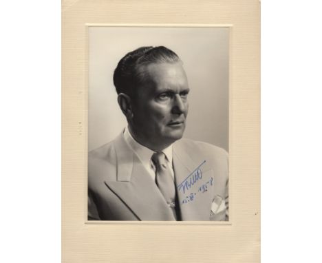 TITO JOSIP BROZ: (1892-1980) Yugoslav Revolutionary and Statesman, Prime Minister of Yugoslavia 1943-63 and President of Yugo