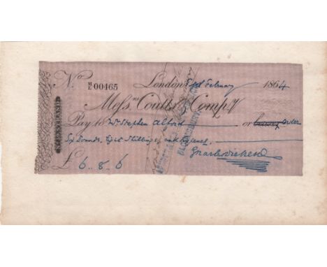 DICKENS CHARLES: (1812-1870) English Novelist. D.S., Charles Dickens, (a fine example, with paraph), being s signed cheque, L