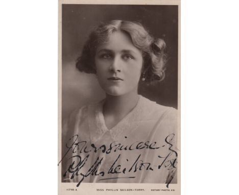 THEATRE: Selection of vintage signed postcard photographs by various Edwardian stage actresses and entertainers including Phy