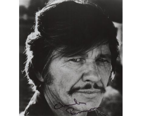  BRONSON & IRELAND: Charles Bronson (1921-2003) American Actor. Signed 7 x 8 photograph of Bronson in a close-up portrait pos