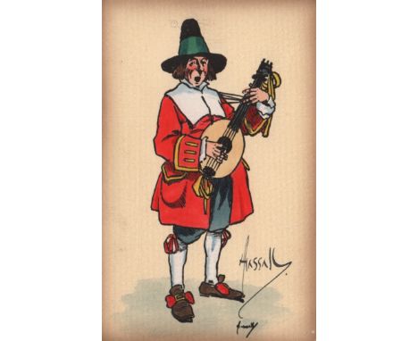 HASSALL JOHN: (1868-1948) English Illustrator and Poster Artist. Two vintage signed colour postcards, each featuring differen