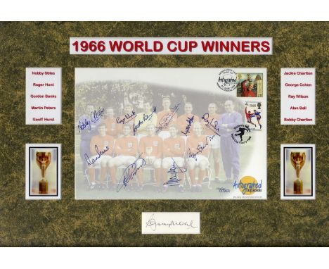  ENGLAND FOOTBALL: A large First Day Cover issued by Autographed Editions to commemorate England's victory in the World Cup o