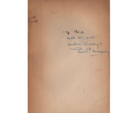 HEMINGWAY ERNEST: (1899-1961) American Novelist, Nobel Prize winner for Literature, 1954. Book signed and inscribed, a paperb