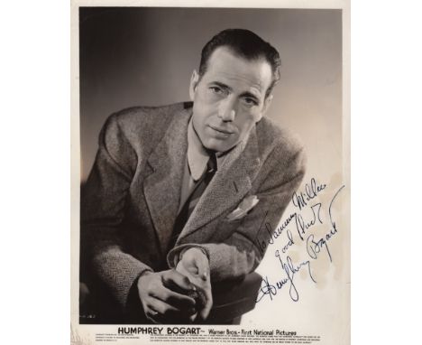 BOGART HUMPHREY: (1899-1957) American Actor, Academy Award winner. A good vintage signed and inscribed 8 x 10 photograph of B
