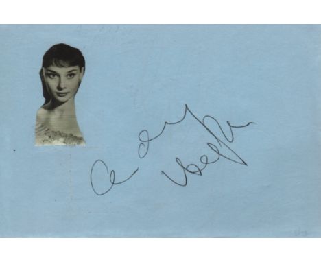 HEPBURN AUDREY: (1929-1993) Belgian-born Actress, Academy Award winner. Dark ink signature ('Audrey Hepburn'; a slightly hurr