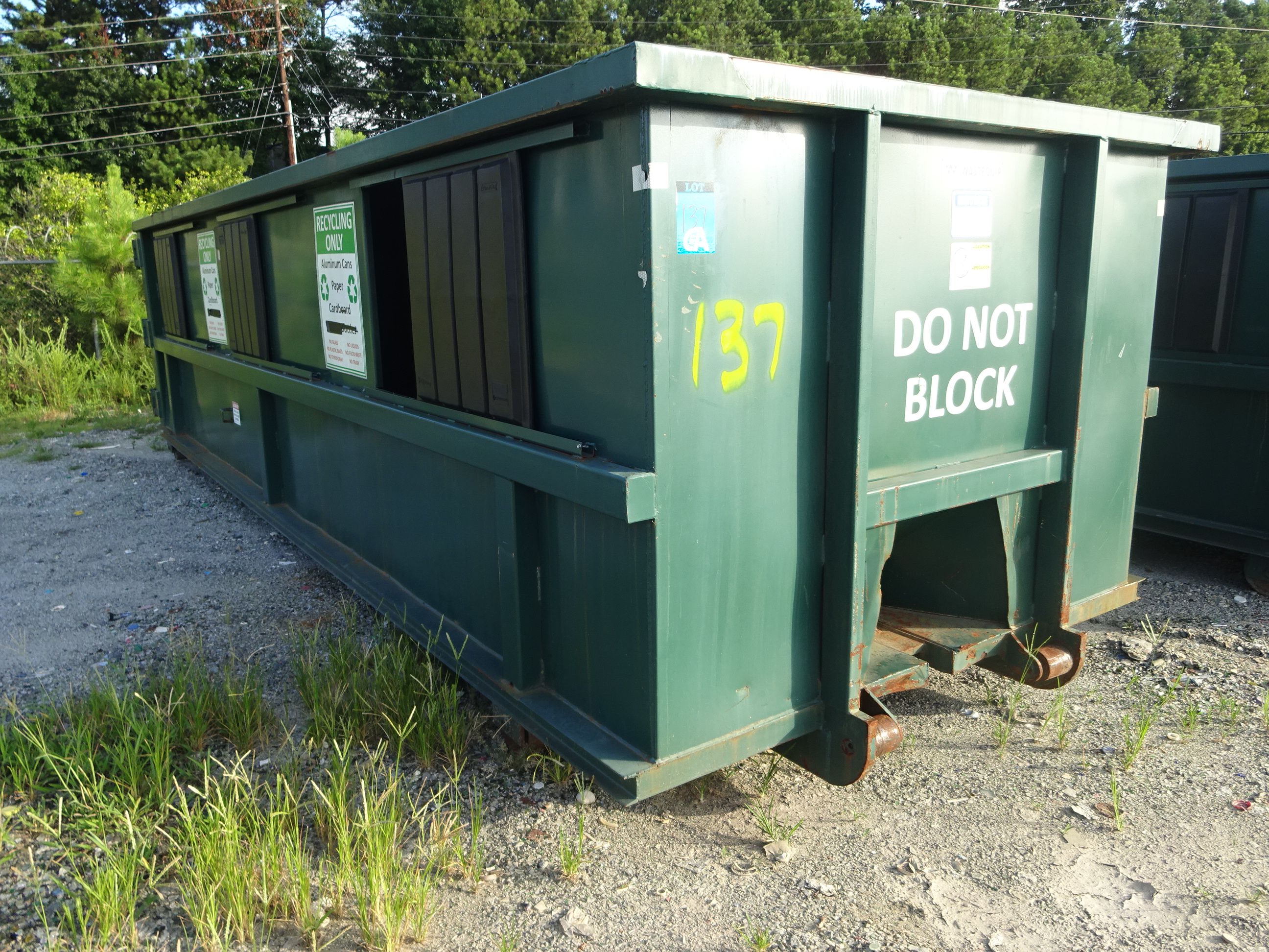 WASTEQUIP 30 YARD CLOSED TOP ROLLOFF CONTAINER USED FOR SITE RECYCLING