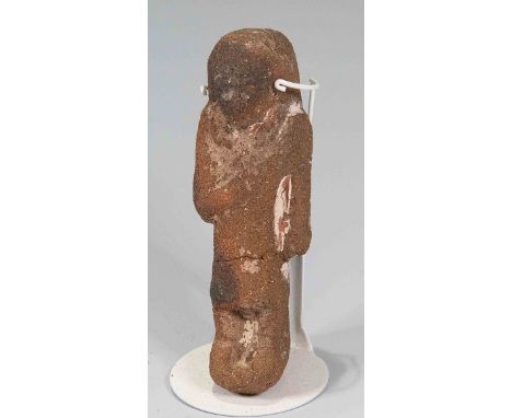 Egyptian Pottery Shabti Possibly for an OverseerThird Intermediate Period, Circa 900 BC.The figure is depicted in mummiform p