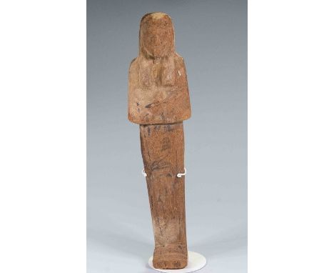 Egyptian Wooden Shabti for worker for Mut-em-sutRamesside Period, XIX - XX Dynasty.Wooden mummiform  worker figure of worker 