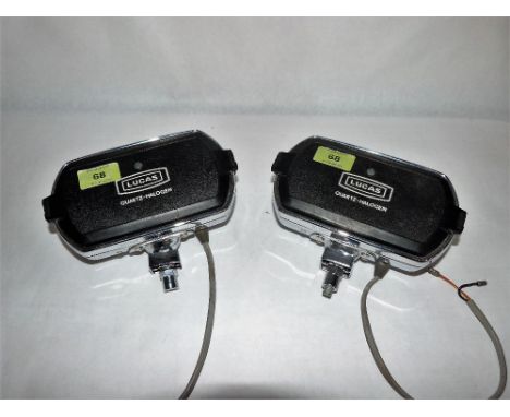 A pair of Lucas quartz halogen driving lamps with lens covers