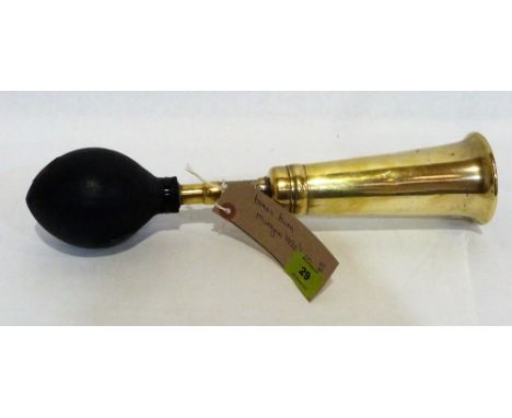A King of the Road No. 60 brass bulb car horn apparently from a vintage Morgan