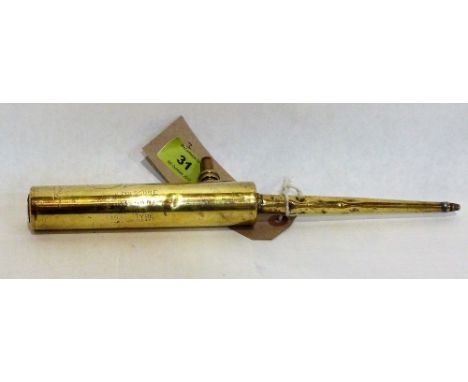 A vintage Enots brass oil can No. 10A