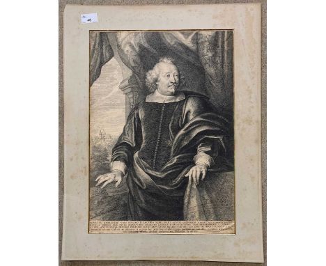 Philips Fruytiers (1610-1666), Portrait of Jacob Edelheer, three quarter length, a view of Castle Sterckshof in the backgroun