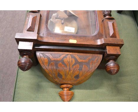 Large late 19th Century Vienna style wall clock in architectural carved case, approx 110cm high