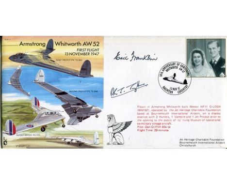 TEST PILOT, EJA7 Armstrong Whitworth AW52 first flight cover signed by Eric Franklin DFC, chief test pilot at Armstrong Whitw