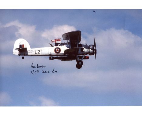 D-DAY SWORDFISH PILOT, 8x12 inch photograph signed by Peter Beresford DSC who flew the Swordfish during the Russian convoys a