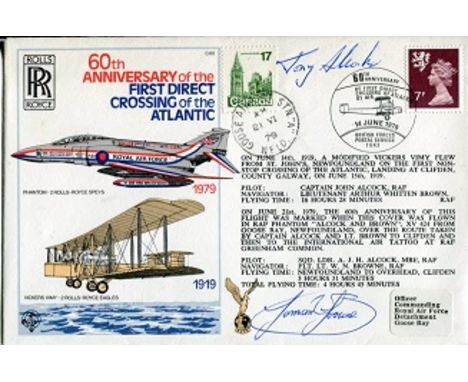 ALCOCK and BROWN, 60th anniversary of the first crossing of the Atlantic by the legendary Alcock and Brown cover, flown in an