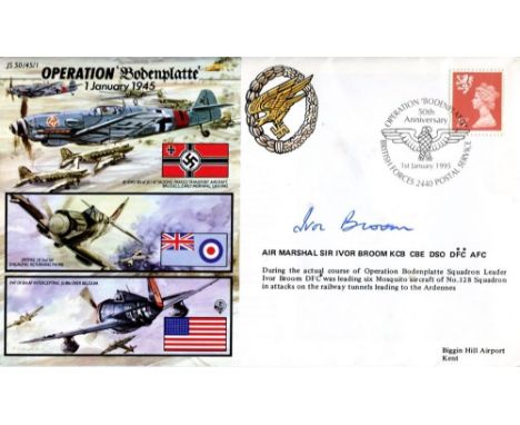 MOSQUITO ACE, Operation Bodenplatte cover signed by Air Marshal Sir Ivor Broom DFC who during the course of Bodenplatte was l