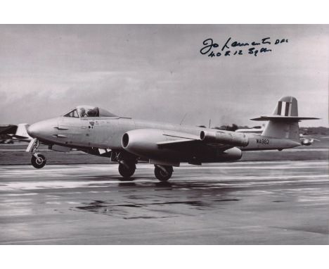 GLOSTER METEOR TEST PILOT, 8x12 inch photo of a GLOSTER METEOR, signed by former WWII Lancaster bomber pilot and test pilot J