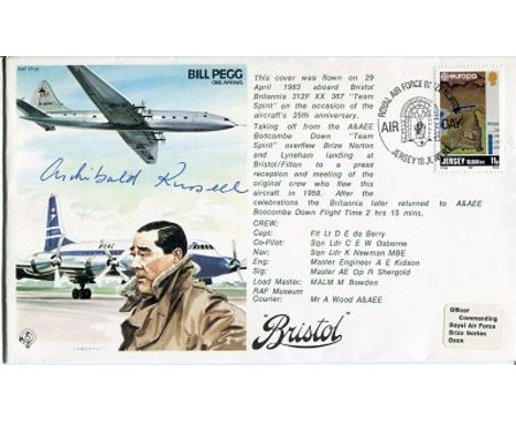 CONCORDE DESIGNER, Test Pilots series cover signed by Archibald Russell who was one of the Chief designers of Concorde. Russe