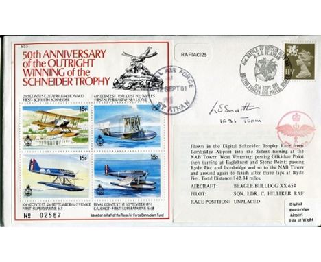 SCHNEIDER TROPHY, 50th anniversary of the outright winning of the Schneider Trophy in 1931 cover signed by Group Captain L. S