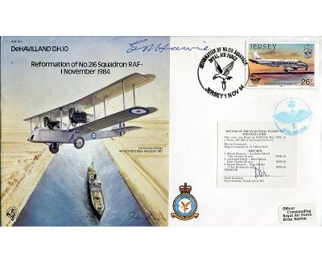 TOBRUK PILOT, Bomber series cover depicting a DH10 of No 216 Sqn returning to base Heliopolis in 1923 with Jersey postmark, R
