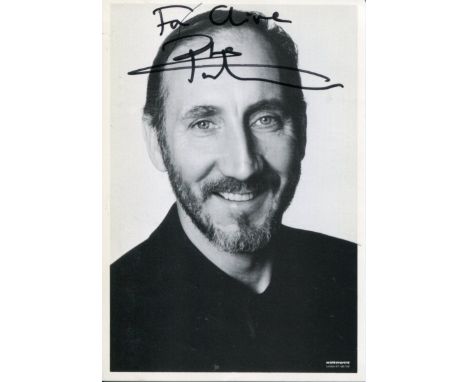 THE WHO, 6x4 inch photo signed by The Who musician Pete Townsend. Good Condition. All signed items come with our certificate 