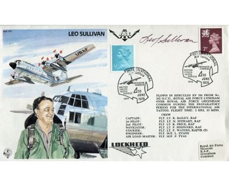HERCULES C-130 TEST PILOT, Test Pilots series cover dedicated to and signed by Leo Sullivan who flew more than 25 types of ai