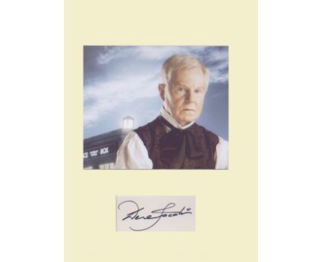 Dr Who, Derek Jacobi. A signature mounted with a 10x8 picture of Derek Jacobi in character as The Master. Professionally moun