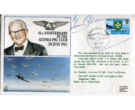 GUINEA PIG CLUB, 41st Anniversary of the Guinea Pig Club cover signed by Battle of Britain pilot Tom Gleave, a founding g mem